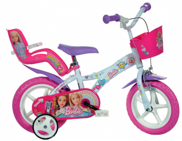 Dino 612GL-BAF, Barbie, Mädchen - Fahrrad, 12 Zoll, weiß