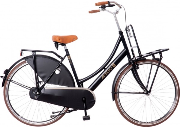 AMIGO Go One, Damen - Transport - Fahrrad, 28 Zoll, 50 cm, Mattschwarz