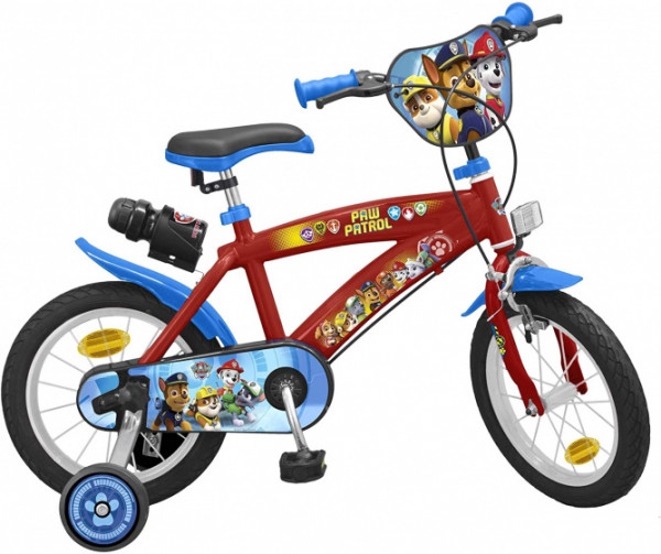 Nickelodeon Paw Patrol, Jungen - Fahrrad, 14 Zoll, Blau, Rot