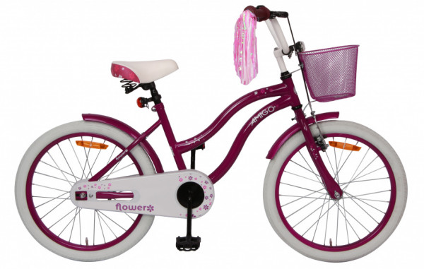 AMIGO Flower, Mädchen - Fahrrad, 20 Zoll, violett